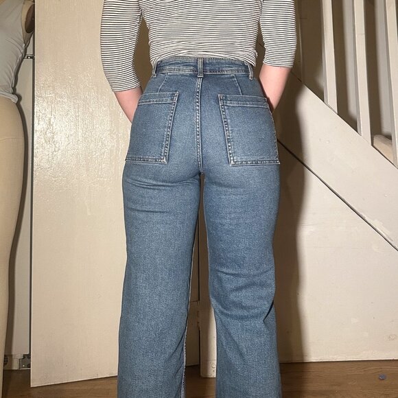 ZARA “The Marine Straight” High-Rise Jeans – Size 4 - Picture 2 of 3